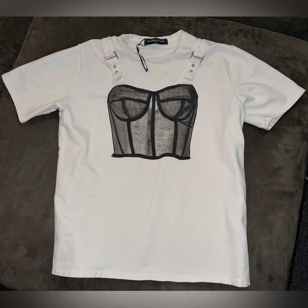 Maniere De Voir oversized corset tee shirt